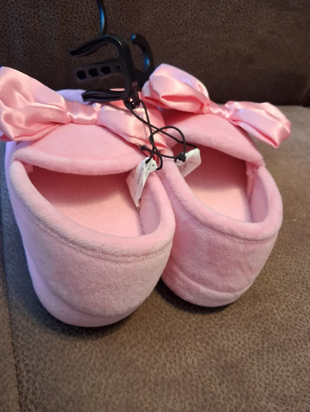 Wonder Nation Kids Pink Bow Slippers Size 5-6 Infants